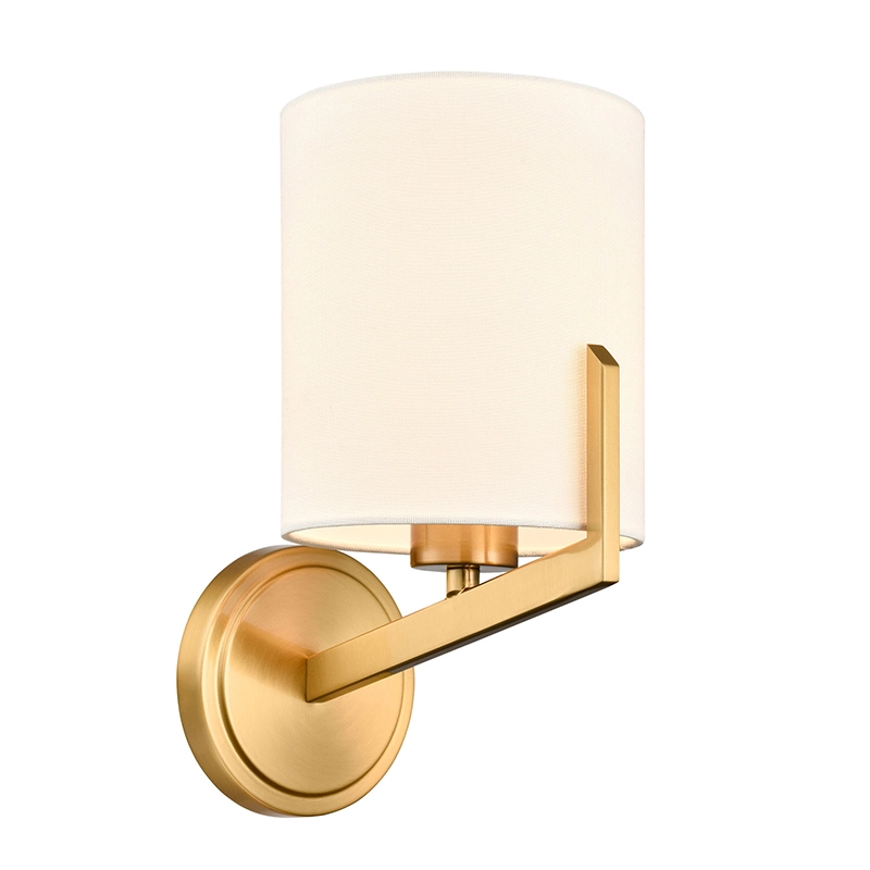 Lámpara de pared moderna de latón satinado con 1 luz
