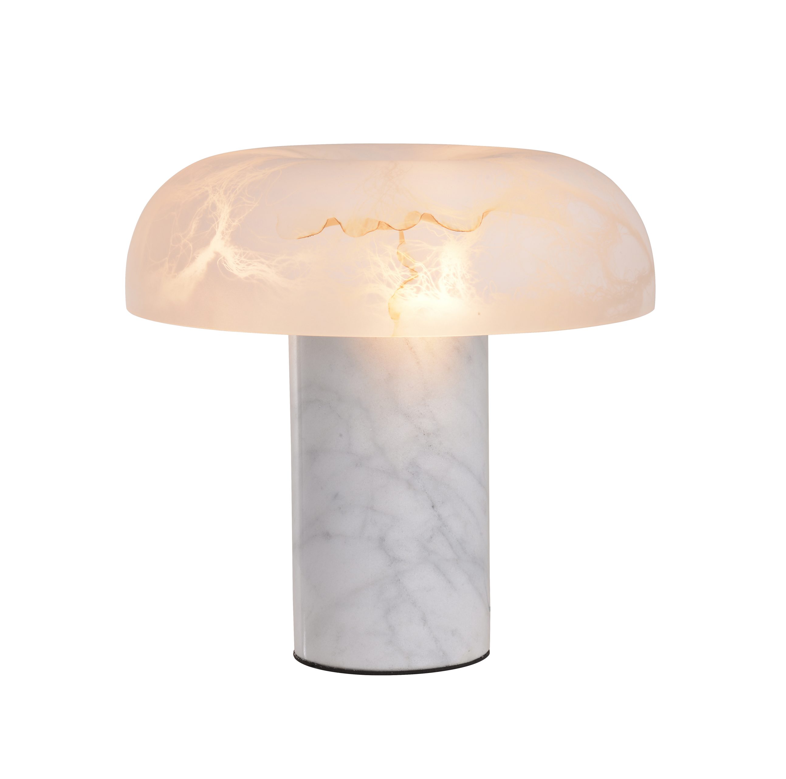 Lámpara de mesa decorativa de alabastro en forma de seta