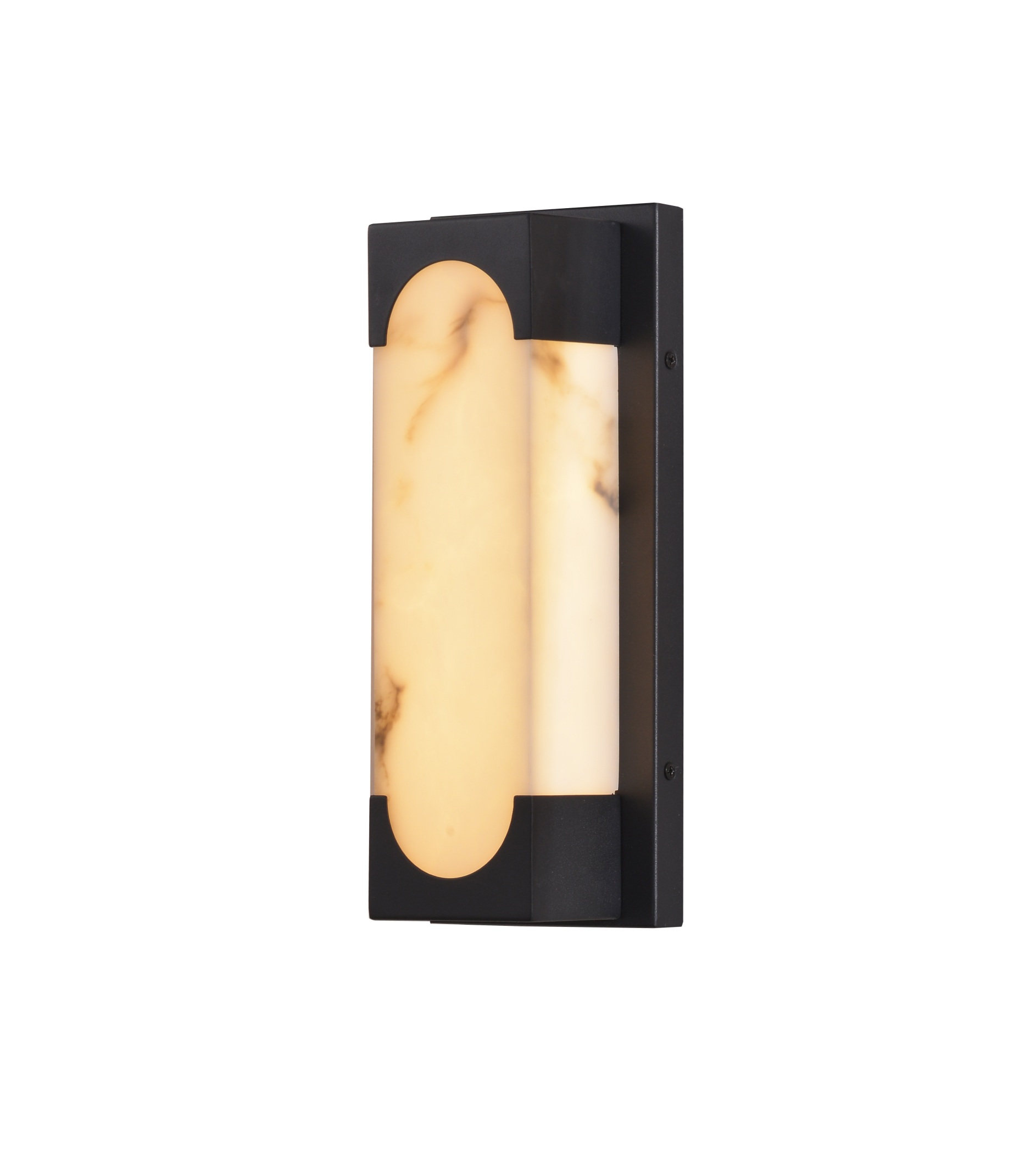 Aplique de pared moderno con pantalla de alabastro rectangular de imitación